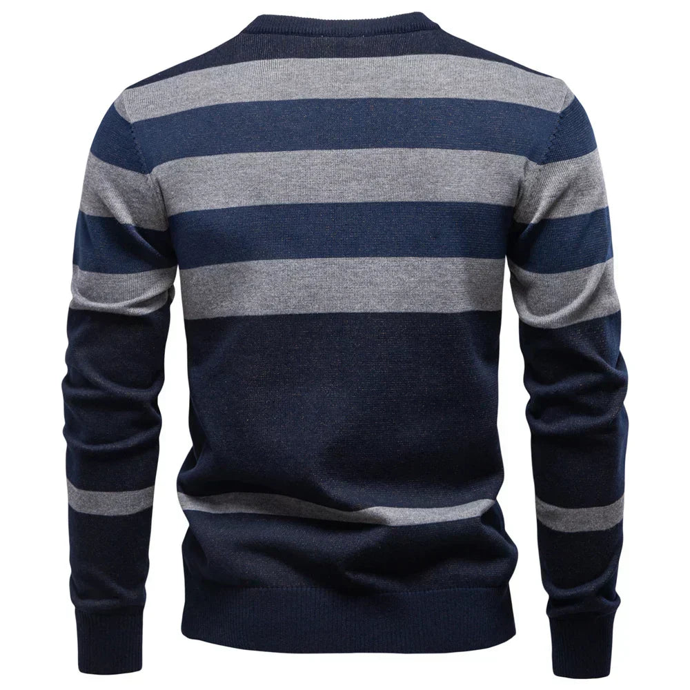 Rosenfeld | Stickad Herrpullover med Rutmönster