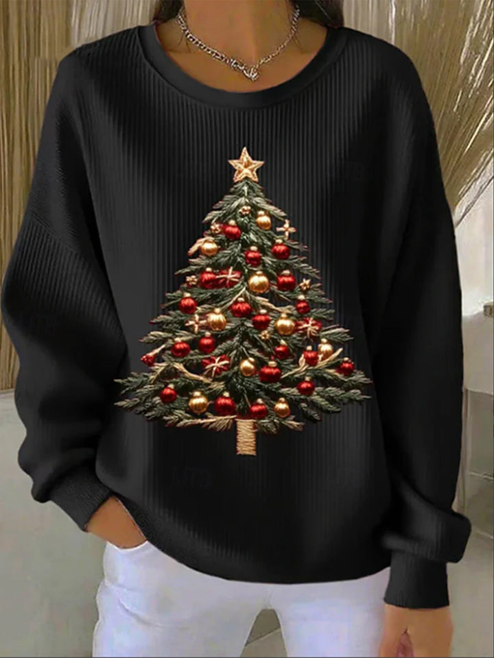 Kvinnors jultryck Casual Sweatshirt